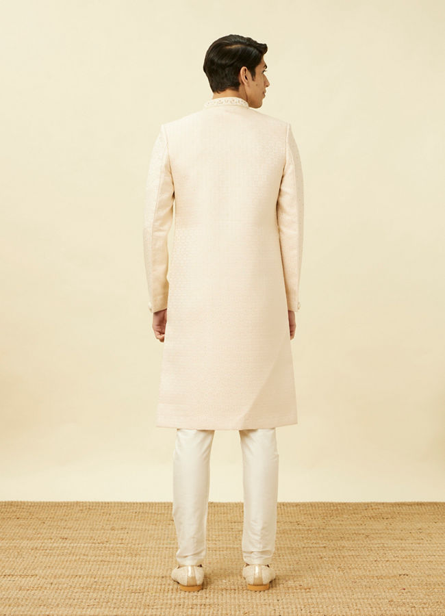 Manyavar Men Rosewater Pink Medallion Patterned Sherwani Set