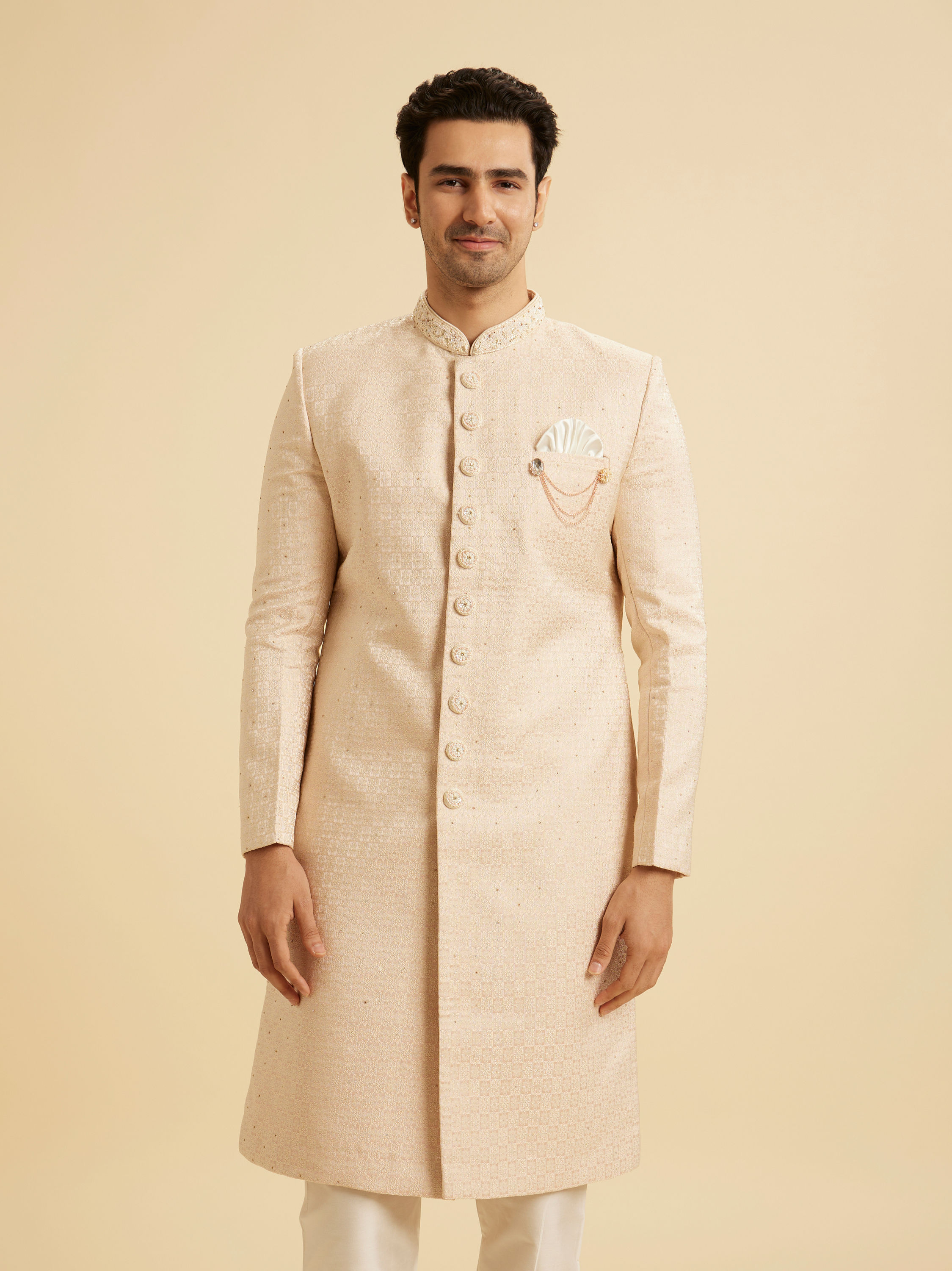 Manyavar Men Royal Peach Sherwani