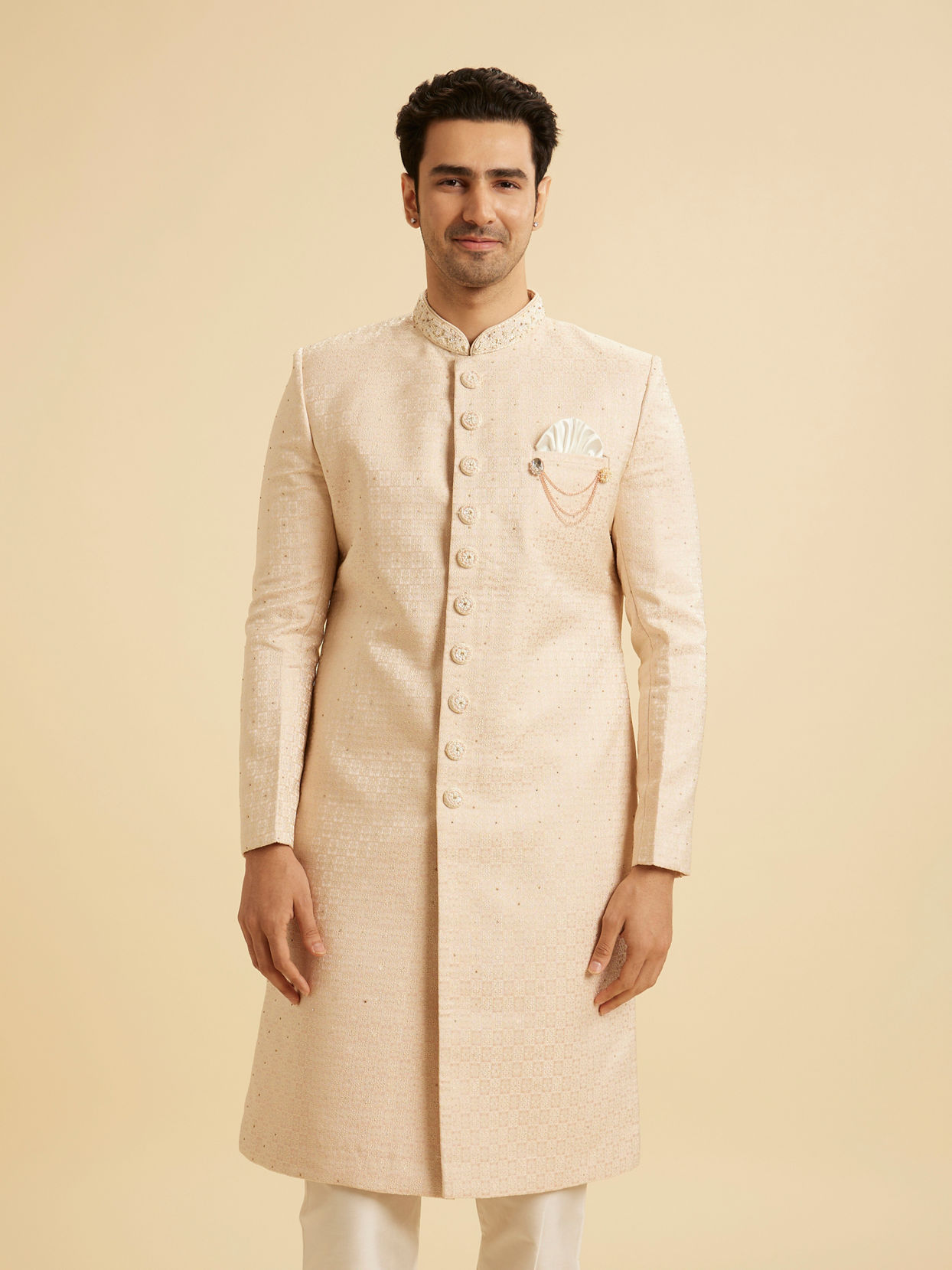 Buy Royal Peach Sherwani Online in the USA @Manyavar - Sherwani for Men