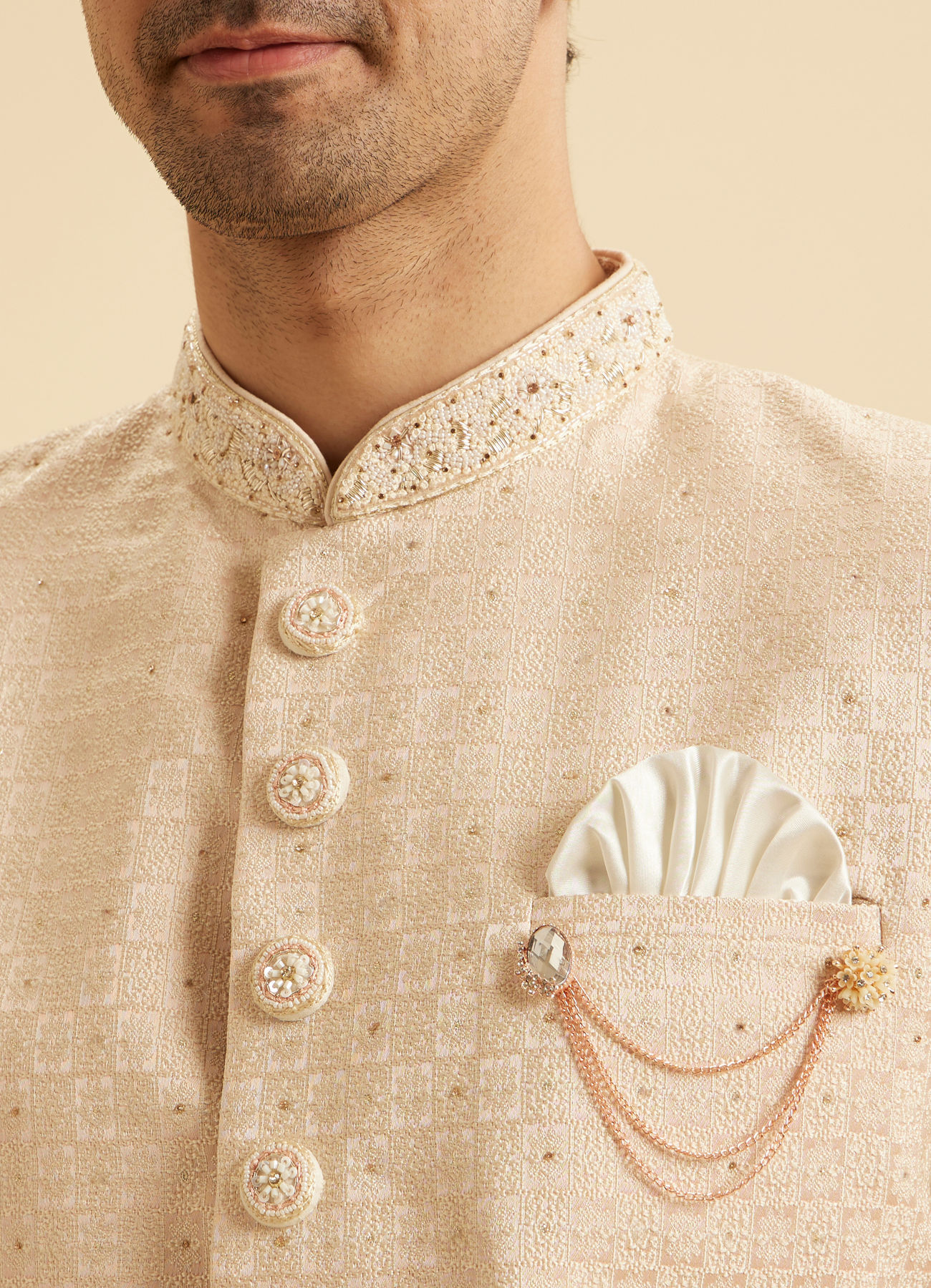 Manyavar Men Royal Peach Sherwani