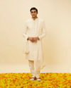 Manyavar Men Delicate Pink Sequined Diamond Patterned Sherwani Set