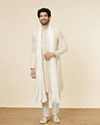 Manyavar Men Cream Aari Embroidered Sherwani Set