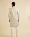 Manyavar Men White Bel Buti Patterned Sherwani Set