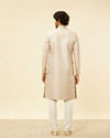 Manyavar Men Cream Pink Imperial Jaal Patterned Sherwani Set