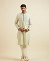 Manyavar Men Aqua Green Floral Motif Sherwani Set