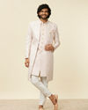 Manyavar Men Dusty Pink Self Patterned Sherwani Set