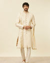 Manyavar Men Sand Beige Sequinned Sherwani Set
