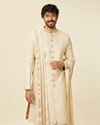 Sand Beige Sequinned Sherwani Set