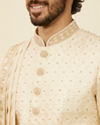 Manyavar Men Sand Beige Sequinned Sherwani Set image number 1