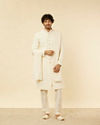 alt message - Manyavar Men Blush Pink Paisley Patterned Achkan Style Sherwani Set image number 2