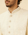 alt message - Manyavar Men Blush Pink Paisley Patterned Achkan Style Sherwani Set image number 1