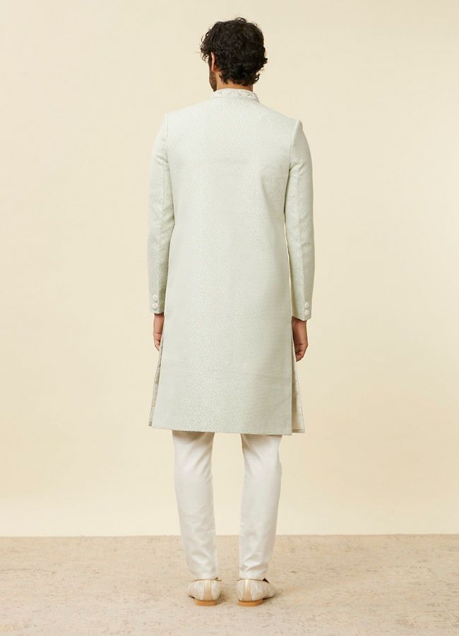 Manyavar Men Light Mid Green Achkan Style Sherwani Set