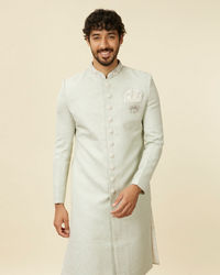 Manyavar Men Light Mid Green Achkan Style Sherwani Set