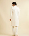 Manyavar Men Warm White Diamond Buta Patterned Sherwani Set