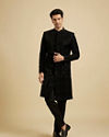 Manyavar Men Blue Velvet Charm Sherwani