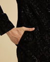 Manyavar Men Blue Velvet Charm Sherwani