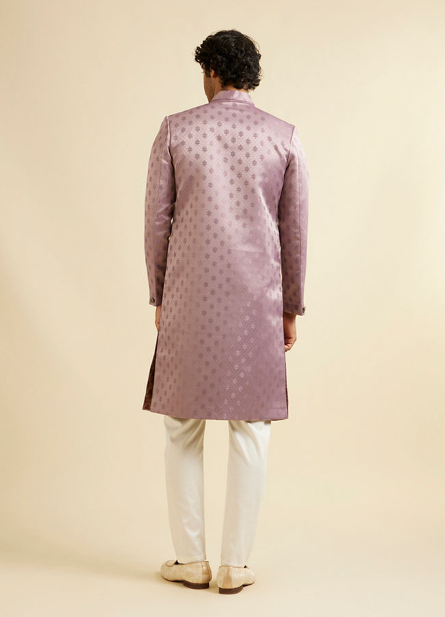 Manyavar Men Purple Floral Jaal Patterned Sherwani Set