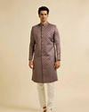 Manyavar Men Purple Floral Buta Motif Sherwani Set