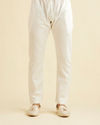 Manyavar Men Warm White Leaf Patterned Sherwani Set