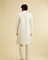 Manyavar Men Warm White Leaf Patterned Sherwani Set