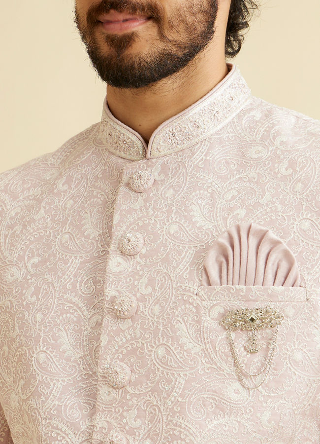 alt message - Manyavar Men Dusty Pink Elegance Sherwani image number 1