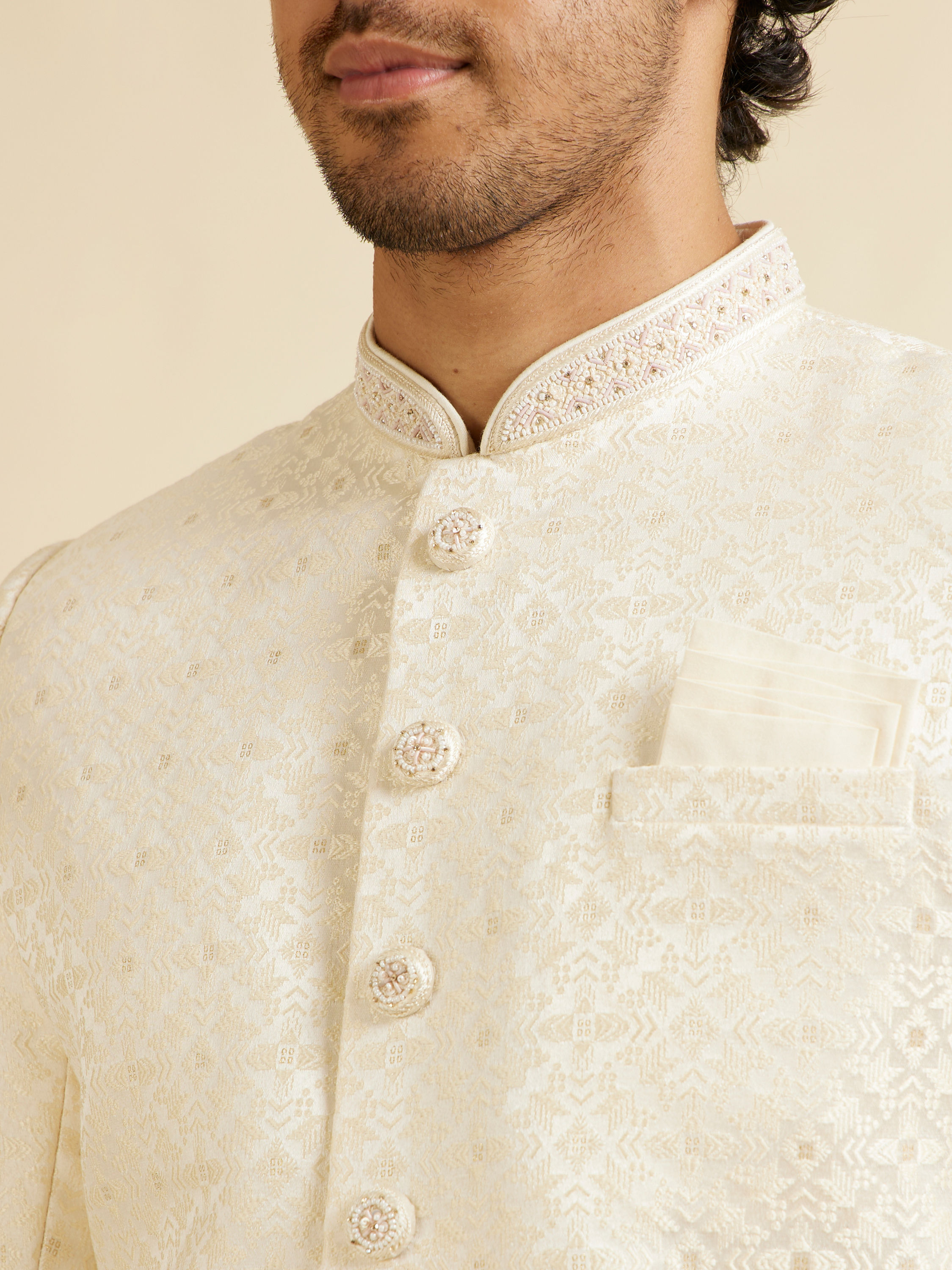 Manyavar Men Lush Cream Regale Sherwani