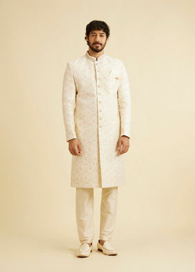 alt message - Manyavar Men Regal Cream Elegance Sherwani image number 2