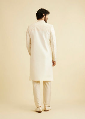 alt message - Manyavar Men Regal Cream Elegance Sherwani image number 5