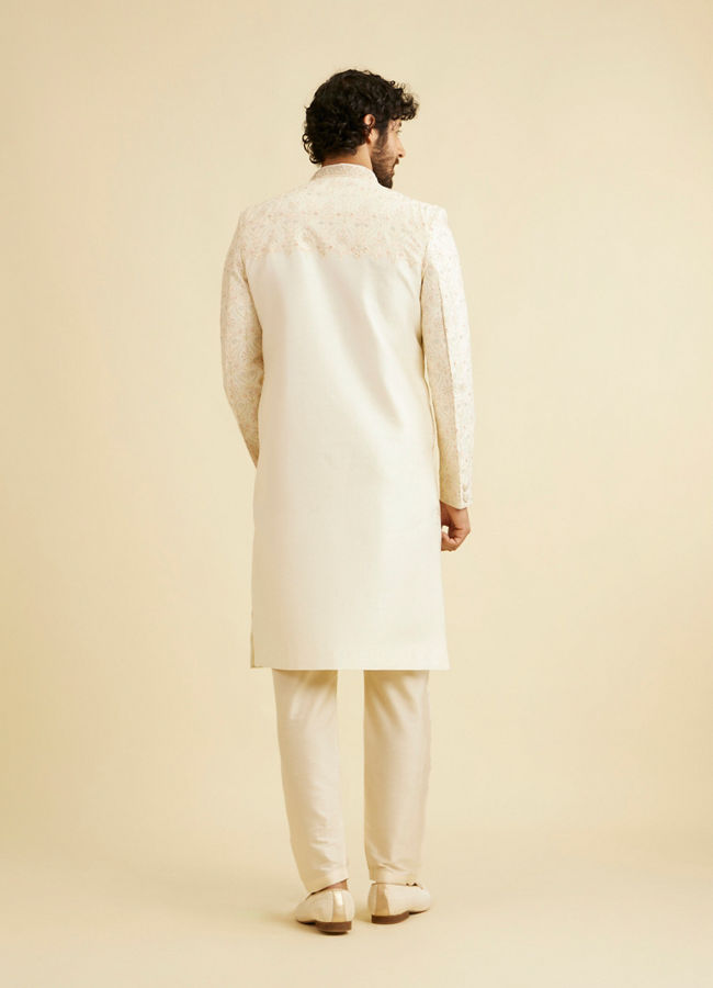 alt message - Manyavar Men Regal Cream Elegance Sherwani image number 5