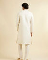 Manyavar Men Warm White Ogee Jaal Patterned Sherwani Set