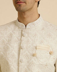 Manyavar Men Regal Cream Wedding Sherwani