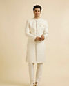 Manyavar Men Regal Cream Wedding Sherwani