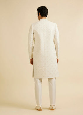 alt message - Manyavar Men Regal Cream Wedding Sherwani image number 3