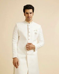 Manyavar Men Ethereal White Sherwani