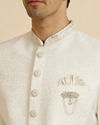 alt message - Manyavar Men Ethereal White Sherwani image number 1