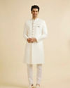 alt message - Manyavar Men Ethereal White Sherwani image number 2