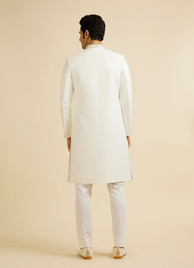 Manyavar Men Ethereal White Sherwani