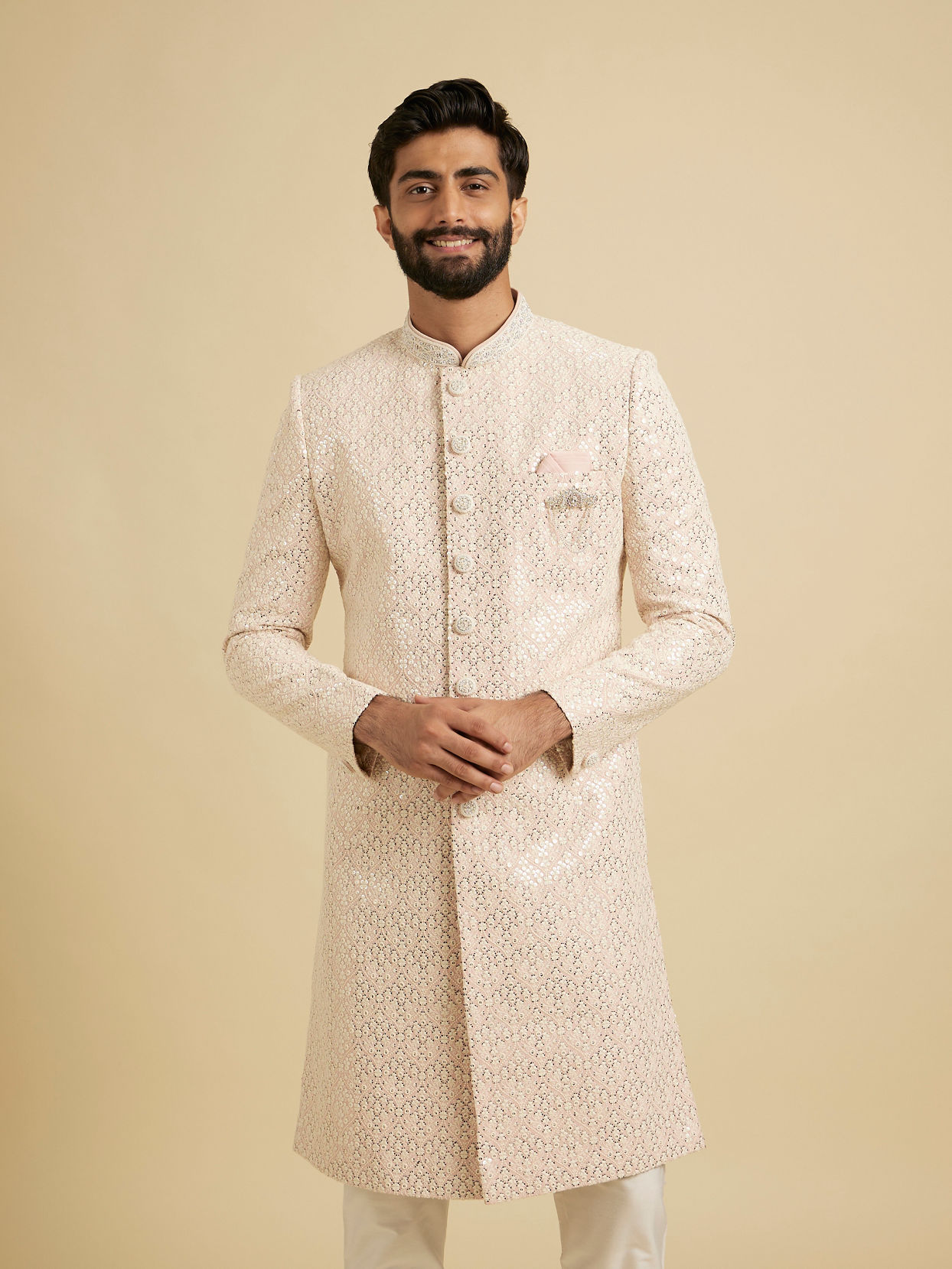 Manyavar Men Enchanting Pink Sherwani