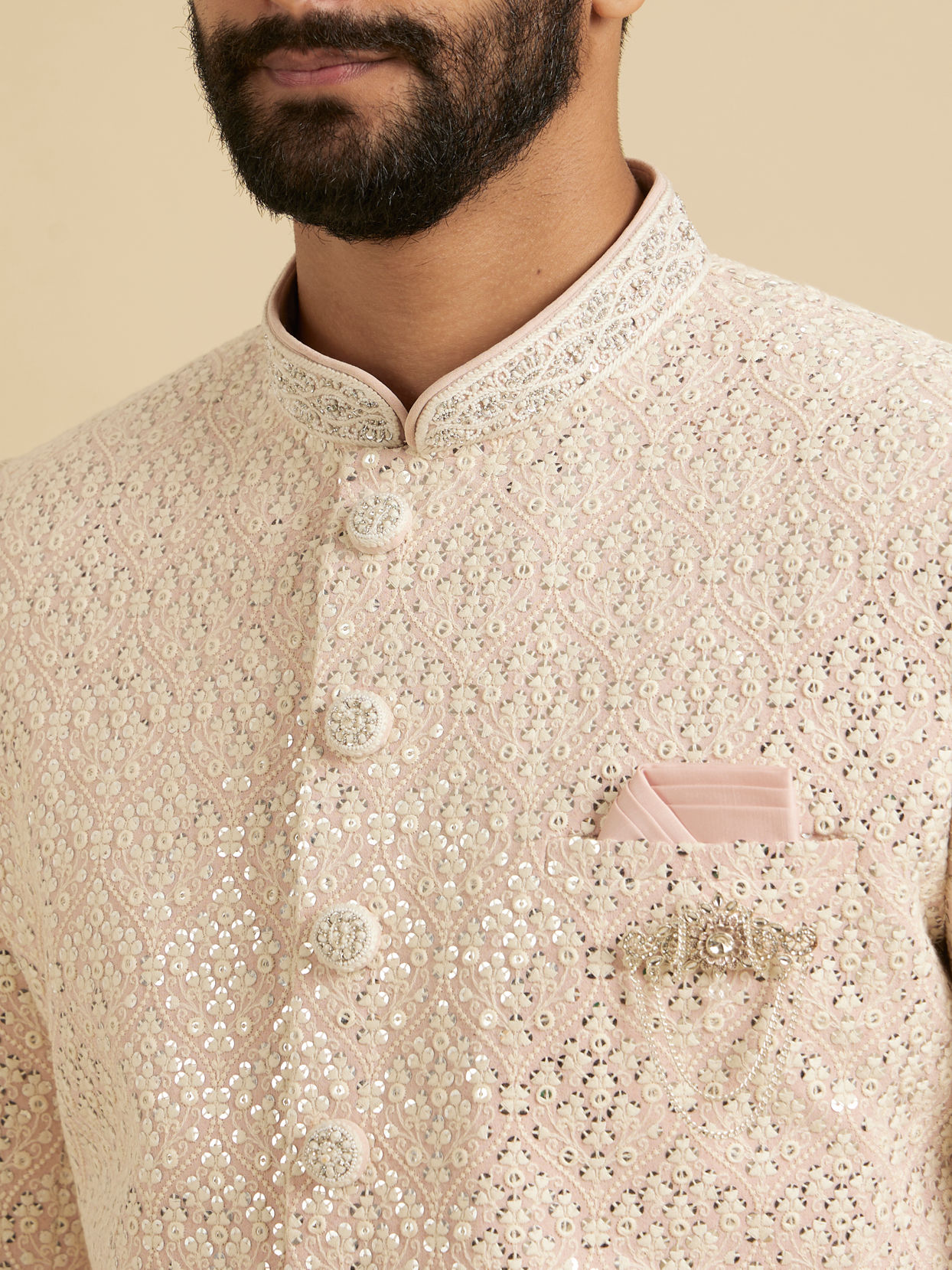 Manyavar Men Enchanting Pink Sherwani