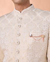 Manyavar Men Cream Brocade Sherwani