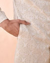 Manyavar Men Cream Brocade Sherwani
