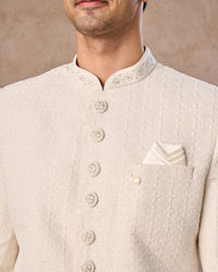 Manyavar Men Royal Cream Sherwani Set