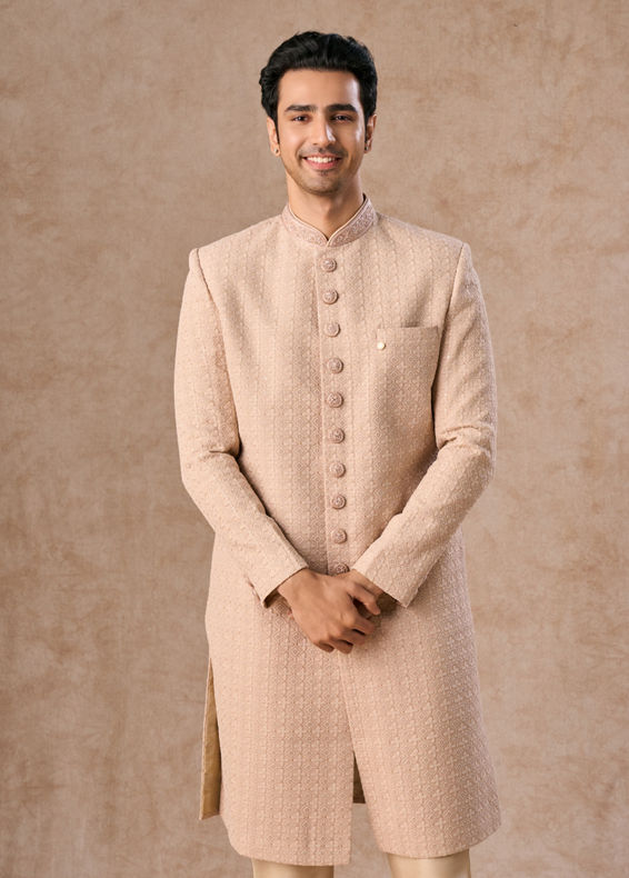 Manyavar Men Champagne Grace Sherwani