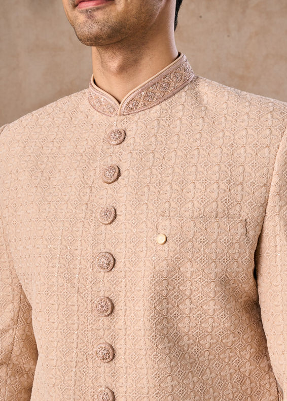 Manyavar Men Champagne Grace Sherwani