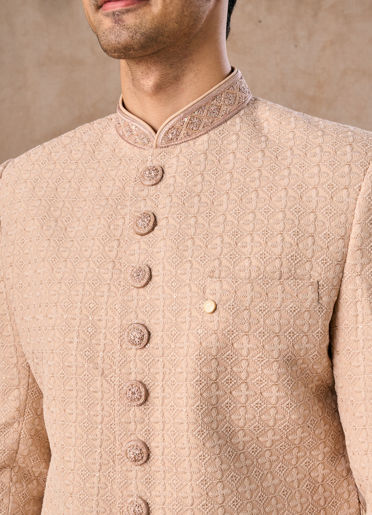 Manyavar Men Champagne Grace Sherwani