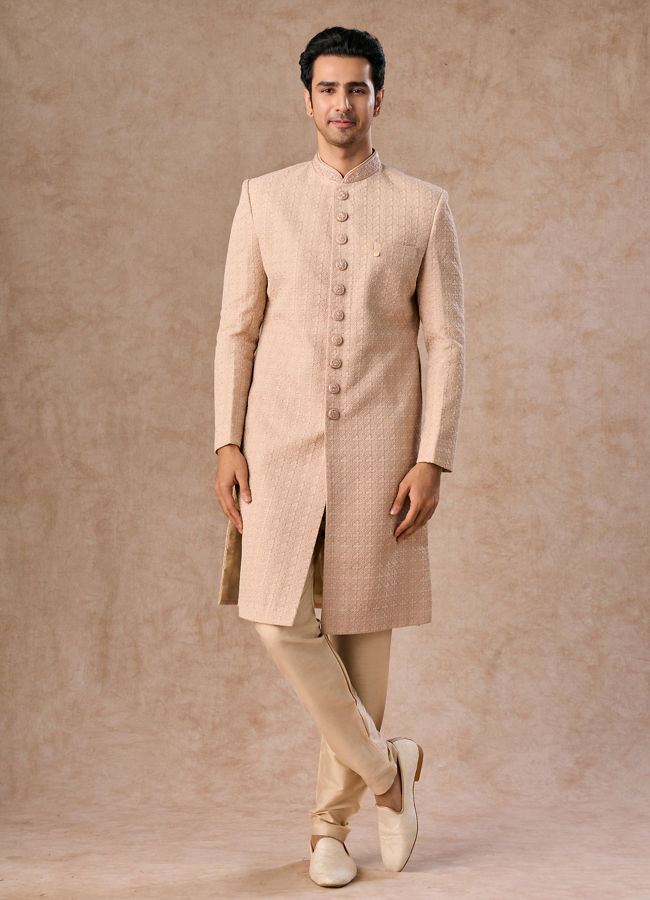 Manyavar Men Champagne Grace Sherwani