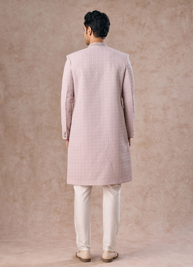 Manyavar Men Lilac Georgette Extravaganza Sherwani