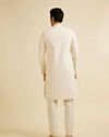 alt message - Manyavar Men Cream Jaal Patterned Sherwani Set image number 3