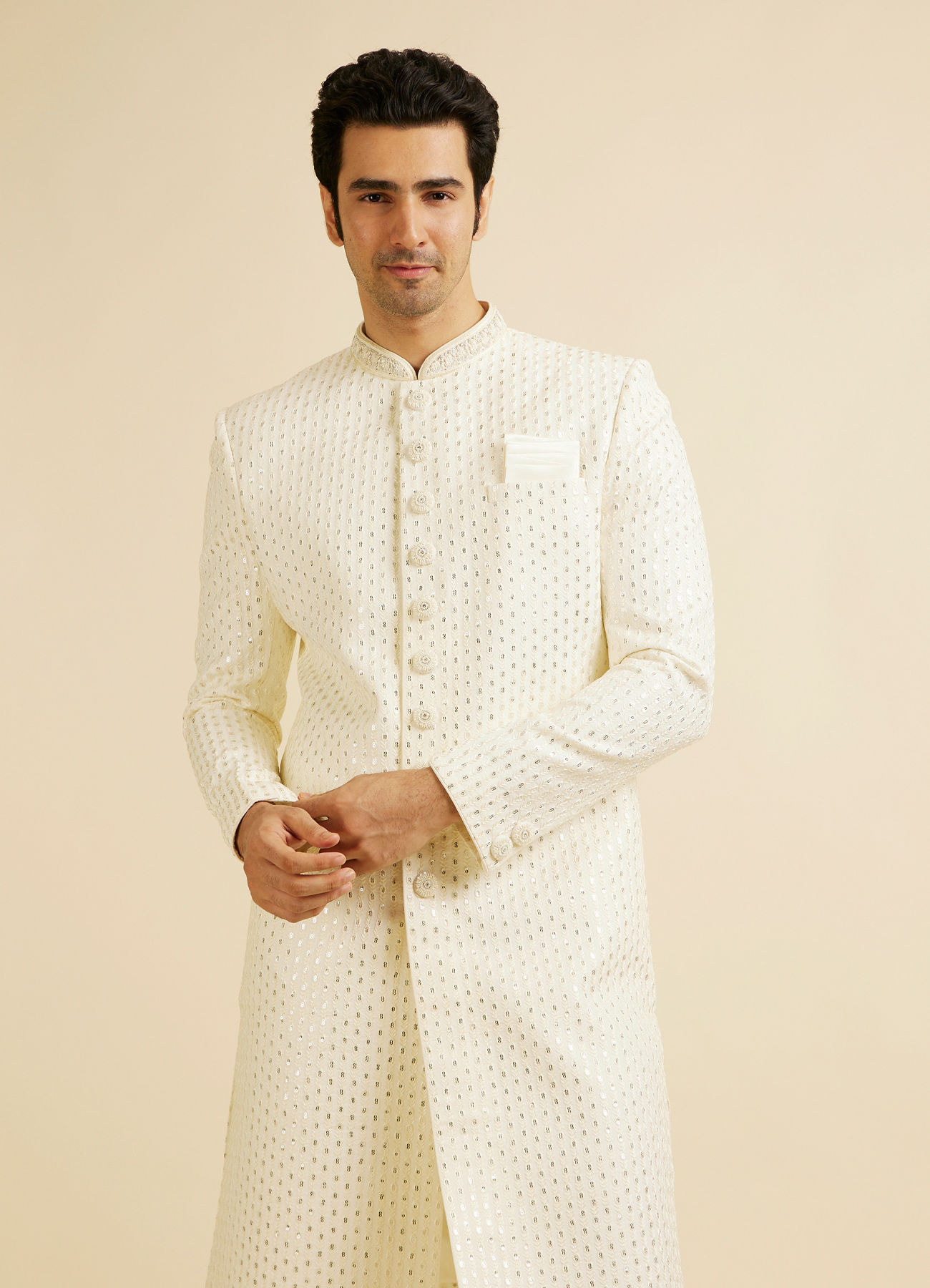 Manyavar Men Royal Cream Sherwani
