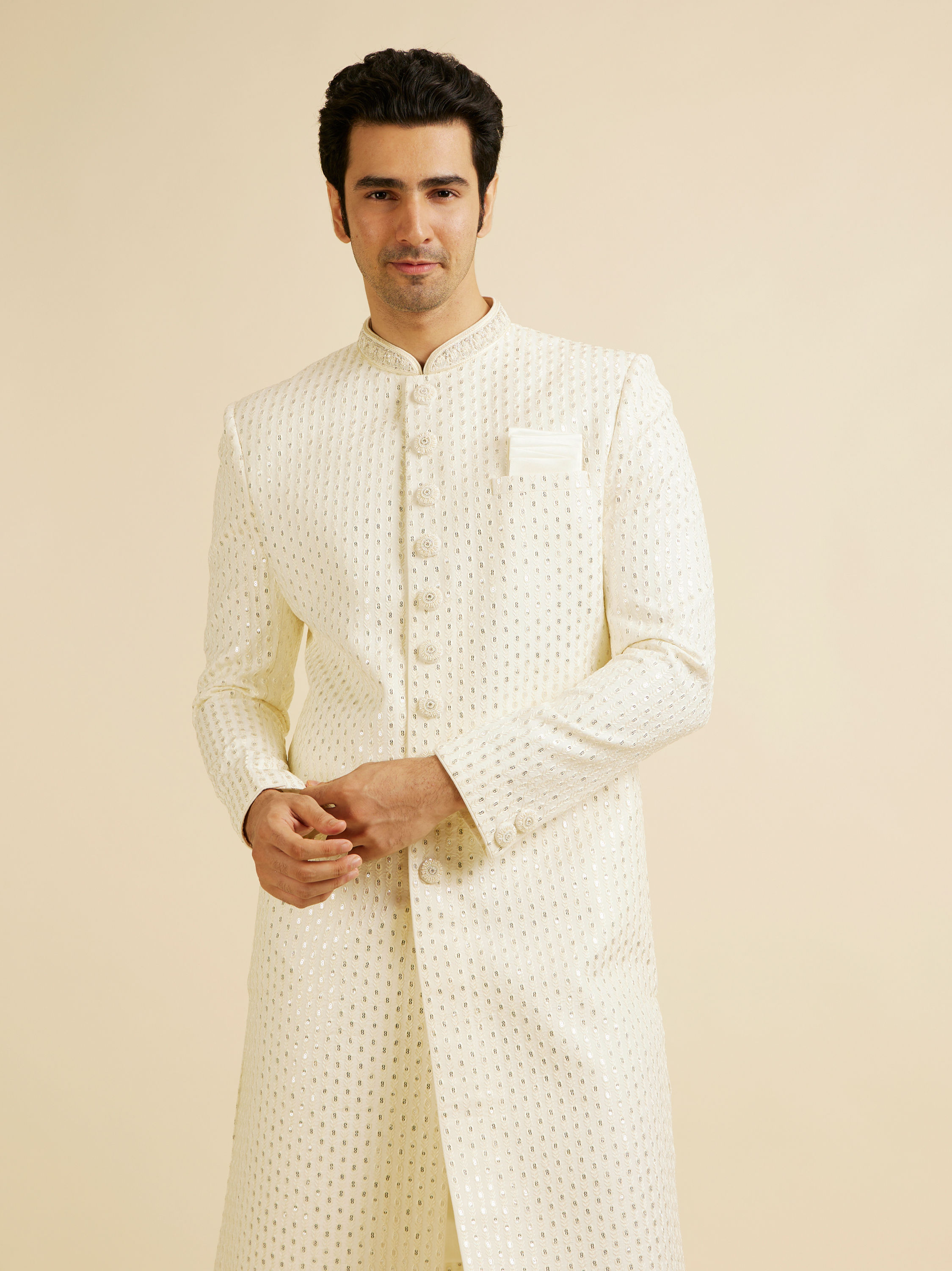 Manyavar Men Royal Cream Sherwani